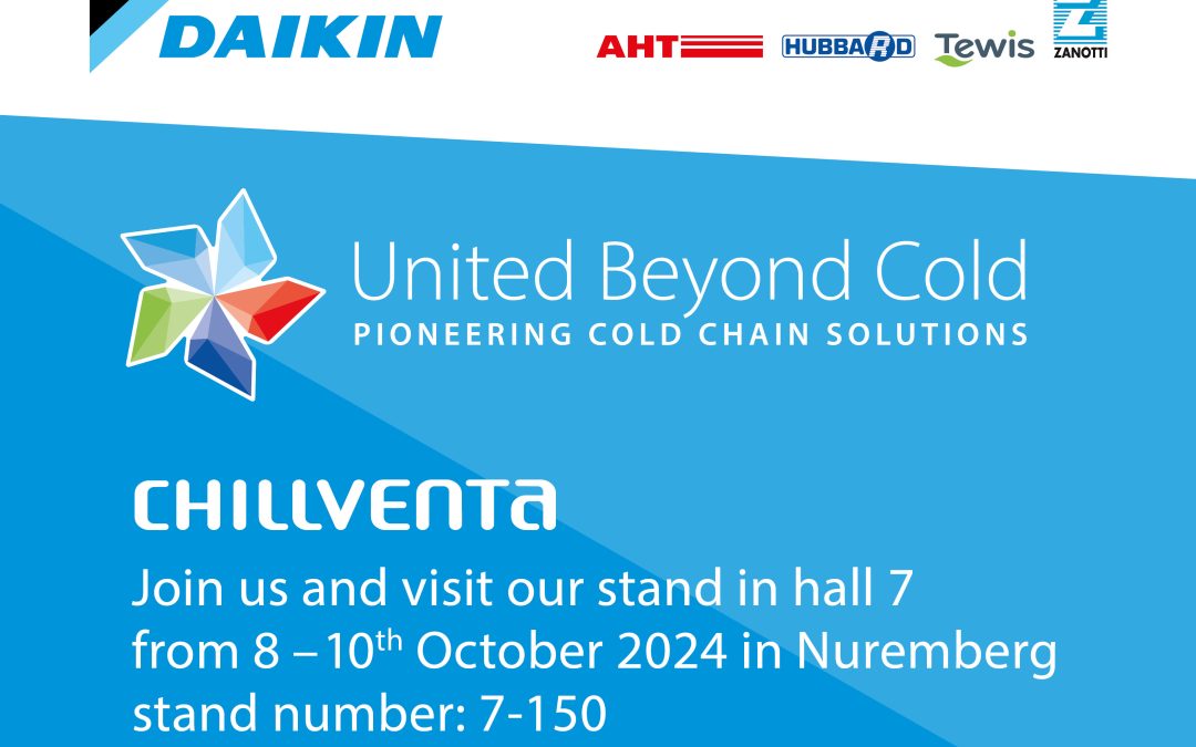 banner informativo de participación del grupo Daikin Europe en la feria de Chillventa 2024 en Nuremberg