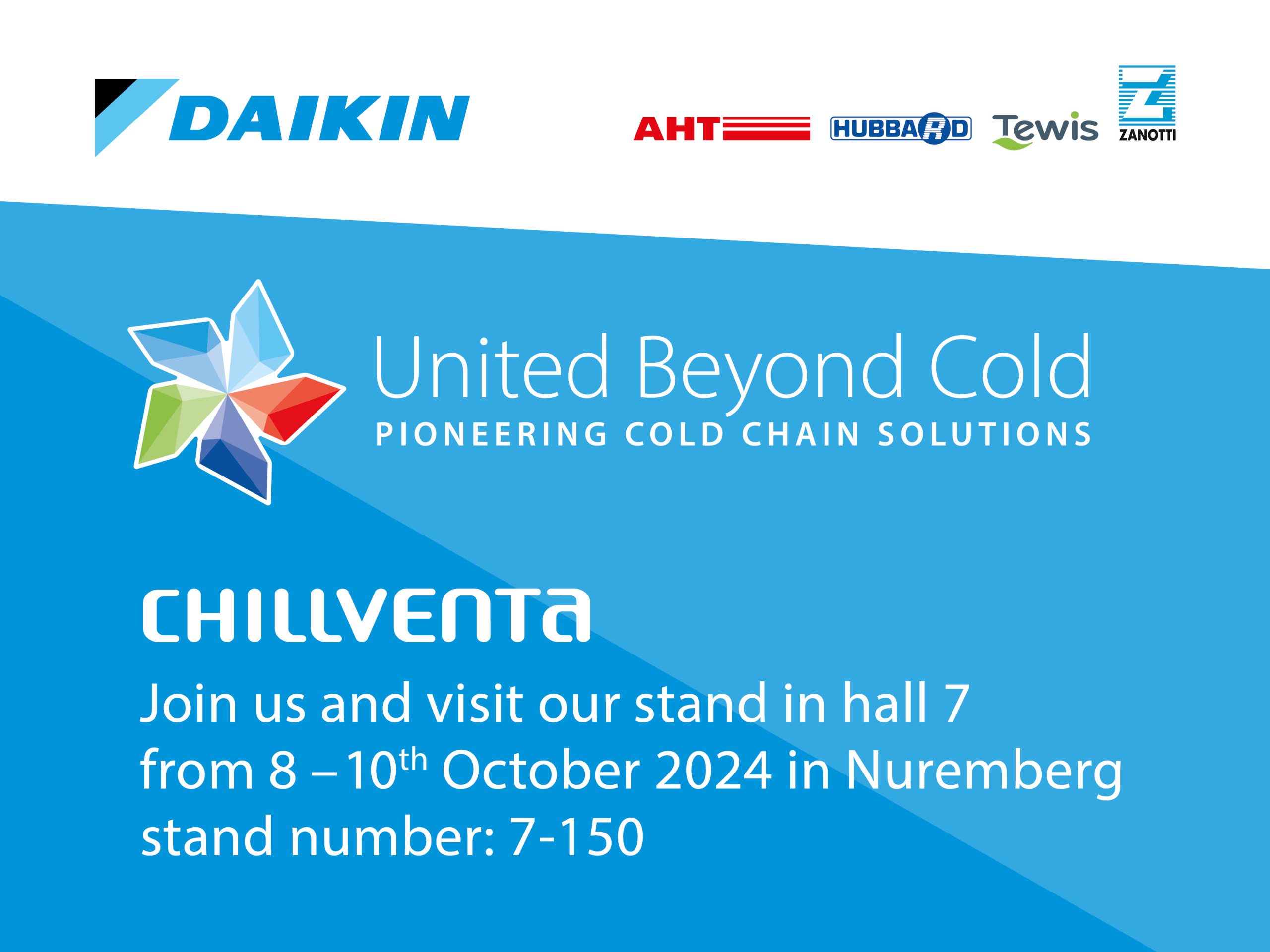 banner informativo de participación del grupo Daikin Europe en la feria de Chillventa 2024 en Nuremberg